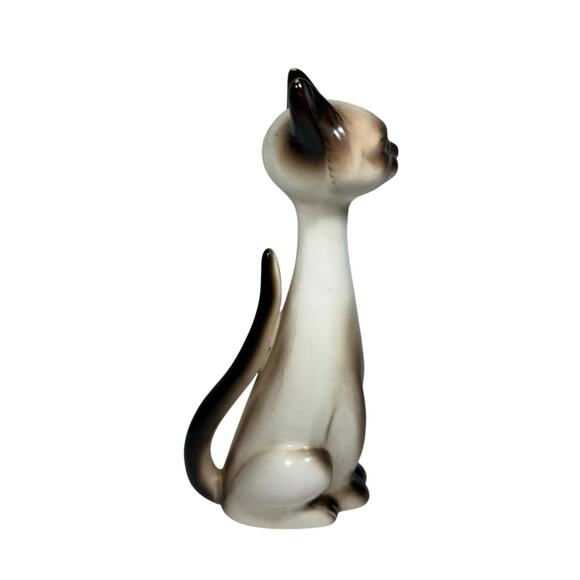 Vintage MCM Lefton Siamese Cat Figurine Long Necked 8” Decor Ceramic Japan - Picture 7 of 11